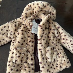 NWT Zara Leopard hooded coat